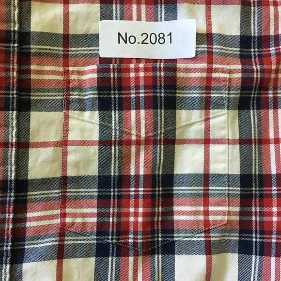 TOMMY HILFIGER Mens S/P Patched Elbow Plaid Button Down Shirt Thick Cotton - Picture 14 of 14